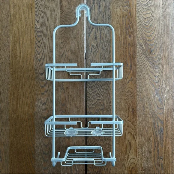 Zenna Home Rustproof Hanging Shower Caddy Satin Chrome Sturdy Metal - Picture 2 of 11